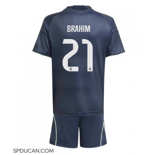 Dječji Nogometni Dres Real Madrid Brahim Diaz #21 Gostujuci 2025-26 Kratak Rukav (+ Kratke hlače)